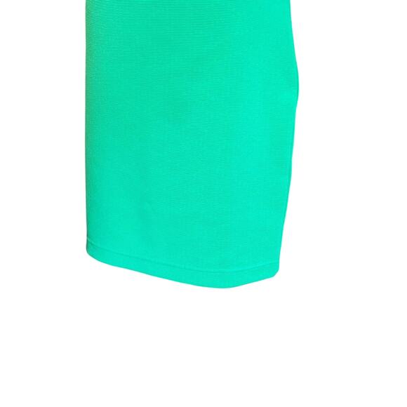 H&M Brat Green Sheath Mini Dress small ribbed textured short sleeve Kelly green - Picture 5 of 7